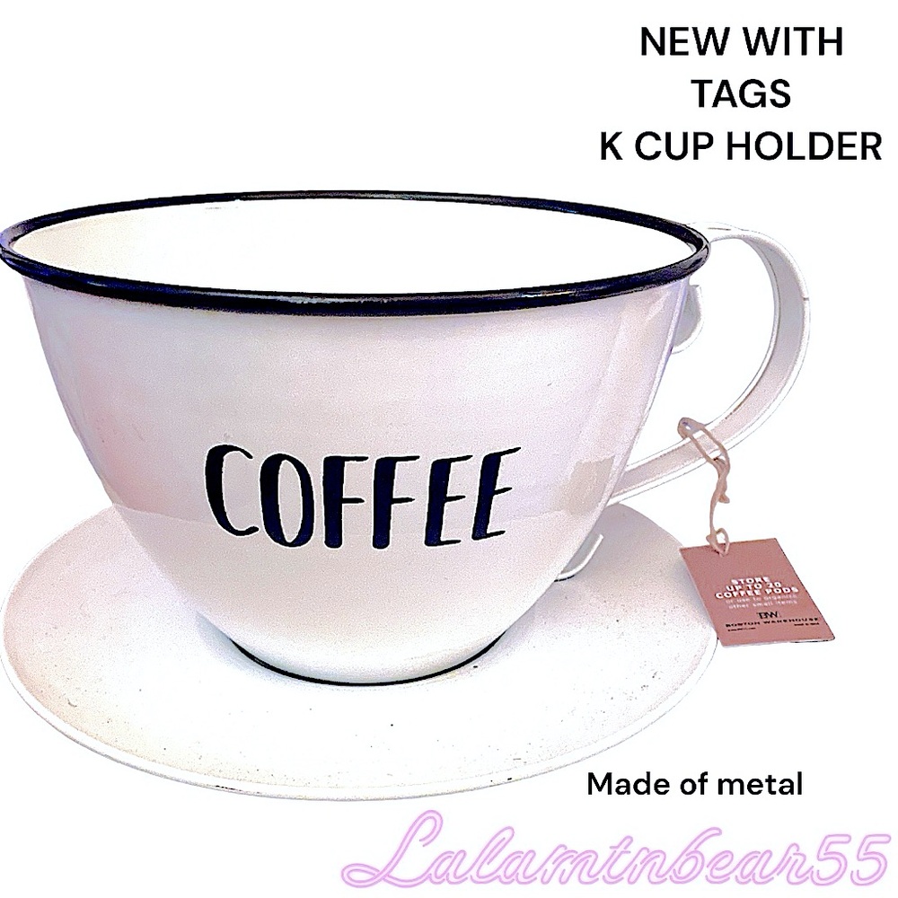 NEW WITH TAGS DECORATIVE K CUP/ACCESSORIES HOLDER-HOLDS 20 K CUPS-MADE OF METAL